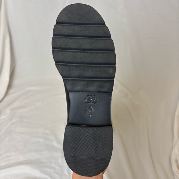 Stuart Weitzman 5050 Lift Over The Knee Boots Black Leather Lug Sole Size 7 - Picture 11 of 15